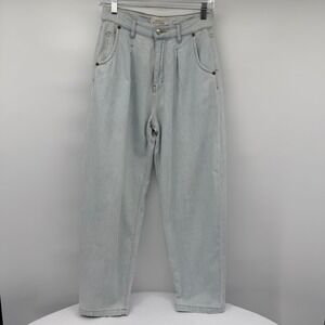 Vicolo‎ Denim Couture Jeans Light Wash Pleated High Waist Tapered 90s